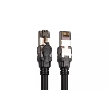 DIGITUS savienotājkabelis - Cat 8.1 - S/FTP - AWG 24/7 - 1m - Melns
