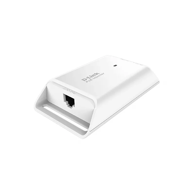 D-Link DPE-101GI 1 porta Gigabit PoE inžektors, 10/100/1000 Mbit/s, 48 V, līdz 19,2 W, 100 m, baltā krāsā