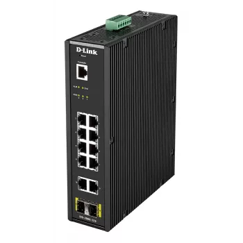 D-Link 12-Port L2 Industrial Smart Managed Switch 10 x 1GBaseT(X) & 2 x SFP