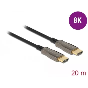 DELOCK Active Optical HDMI kabelis - A vīriešu - A vīriešu - 8K 60 Hz - 20 m - Melns