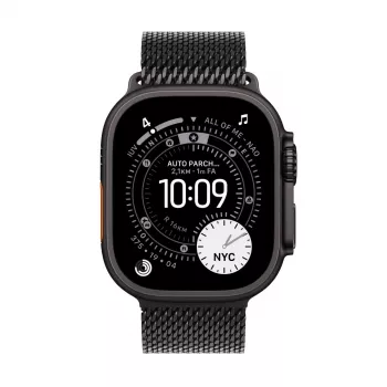 APPLE Watch Ultra 3 GPS + Cellular 49mm melns titāna korpuss ar melnu titāna Milānas cilpu