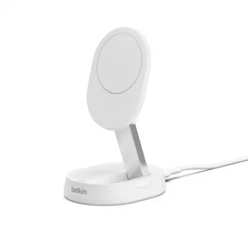 BELKIN Wireless Charging Stand - BoostCharge Pro - Qi2 15W - Balts