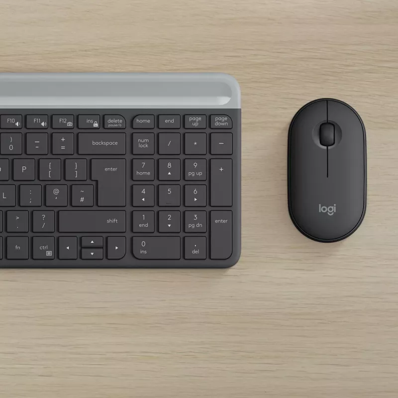 LOGITECH MK470 bezvadu tastatūras un peles komplekts - grafīts - AZERTY belģu