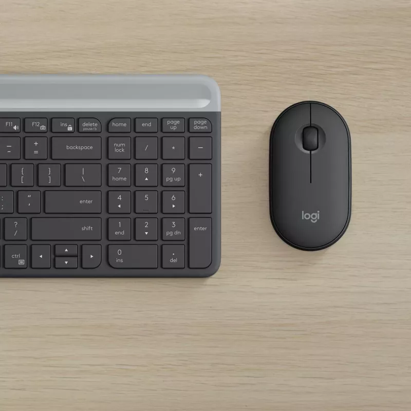LOGITECH MK470 bezvadu tastatūras un peles komplekts - grafīts - AZERTY belģu
