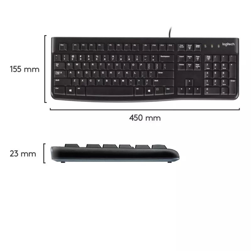 Logitech K120 tastatūra - AZERTY Beļģijas izkārtojums