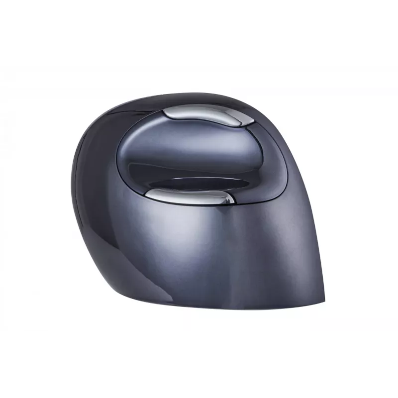 BakkerElkhuizen Evoluent D Medium Wireless, labā roka, vertikāls dizains, lāzers, RF bezvadu, 3200 DPI, Melns