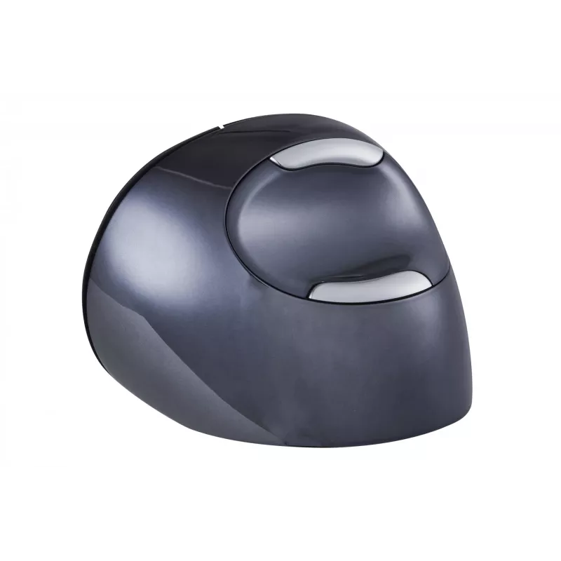 BakkerElkhuizen Evoluent D Medium Wireless, labā roka, vertikāls dizains, lāzers, RF bezvadu, 3200 DPI, Melns