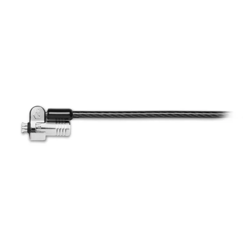 Kensington NanoSaver Keyed Dual Head Laptop Lock, 1.8 m, atslēgas, oglekļa tērauds, melns, nerūsējošais tērauds