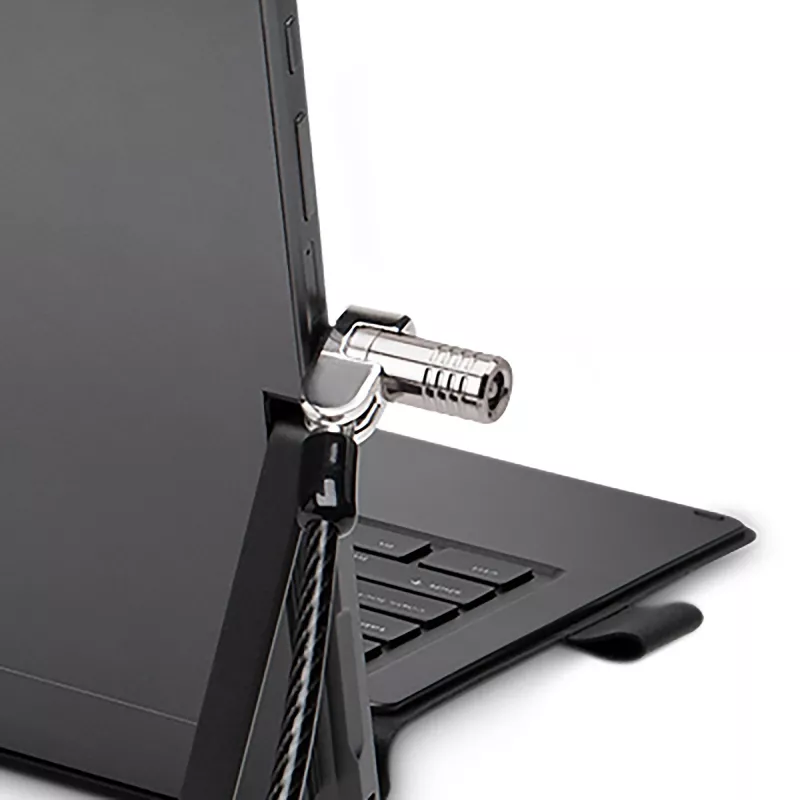 Kensington NanoSaver Keyed Dual Head Laptop Lock, 1.8 m, atslēgas, oglekļa tērauds, melns, nerūsējošais tērauds