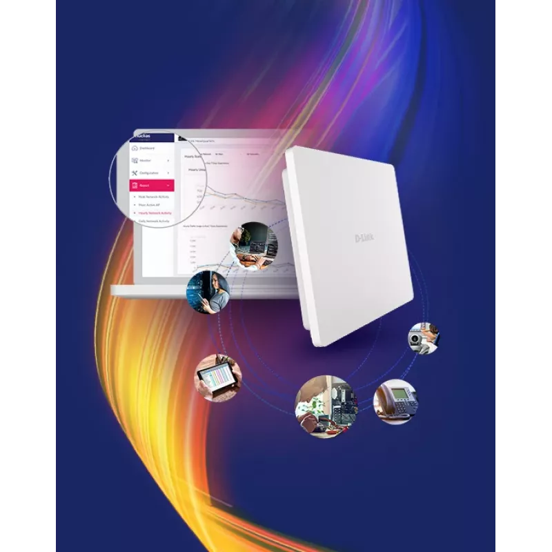 D-Link AX3000 Wi-Fi 6 Divjoslu PoE āra piekļuves punkts, 2.4 GHz, 5 GHz, 3000 Mbit/s
