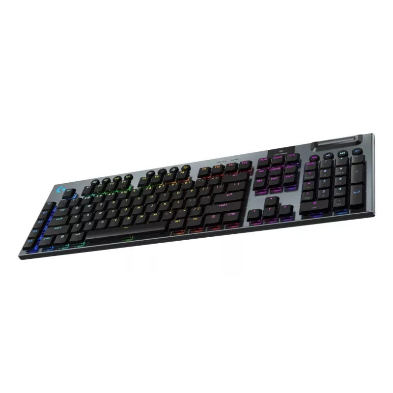LOGITECH G915 X Lightspeed bezvadu zema profila spēļu tastatūra Melna Clicky Qwertz Vācu