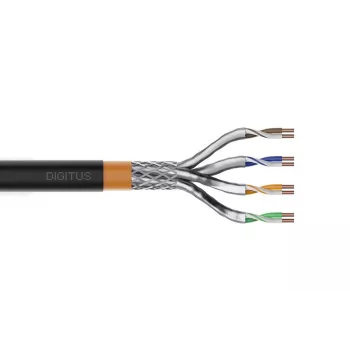 DIGITUS āra instalācijas kabelis - Cat 7 - S/FTP - AWG 23/1 - 1000m - Melns
