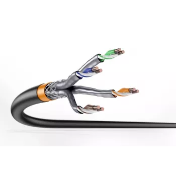 DIGITUS āra instalācijas kabelis - Cat 7 - S/FTP - AWG 23/1 - 1000m - Melns