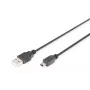 DIGITUS USB 2.0 savienojuma kabelis, A tipa - Mini B (5 kontaktu) M/M, 1m, melns