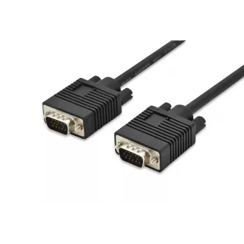 DIGITUS VGA monitora savienojuma kabelis, HD15 vīriešu/vīriešu, 5m, 3Coax/7C, 2 ferīti, melns