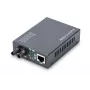 DIGITUS Media Converter, Multimode 10/100Base-TX uz 100Base-FX, ar barošanas bloku, ST savienotājs, līdz 2 km