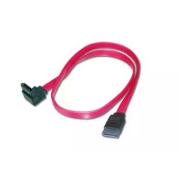 DIGITUS SATA savienojuma kabelis, L-veida F/F, 50cm 90° leņķis - taisns, SATA II/III sarkans