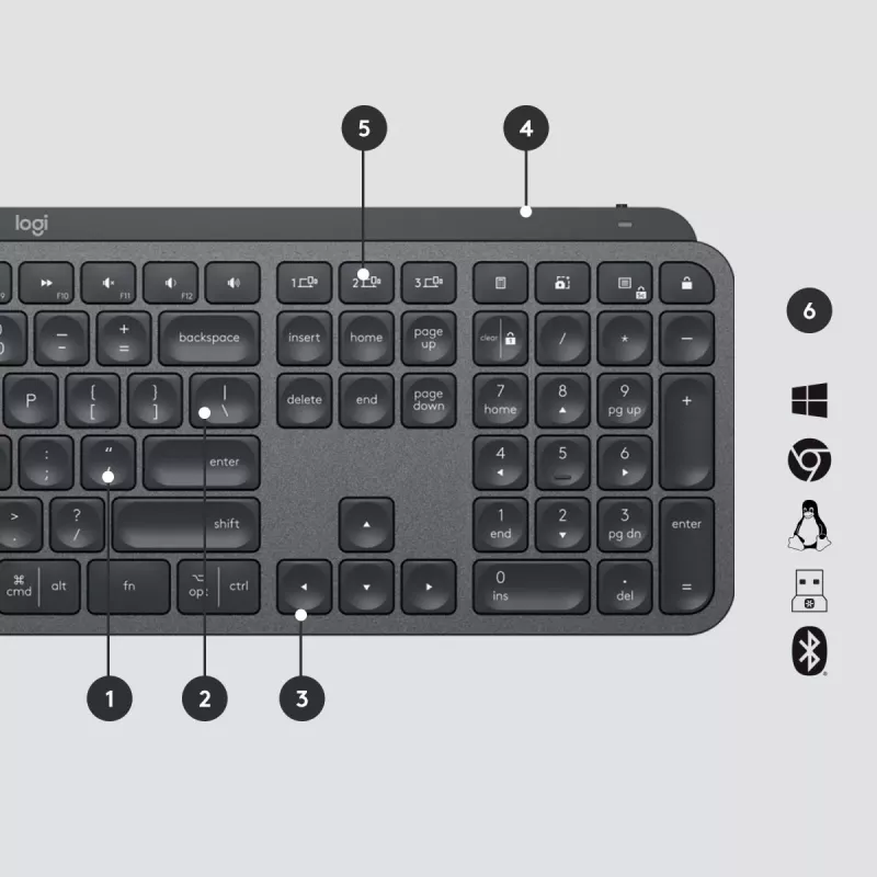 LOGITECH MX Keys For Business - Graphite - Šveices QWERTZ tastatūra