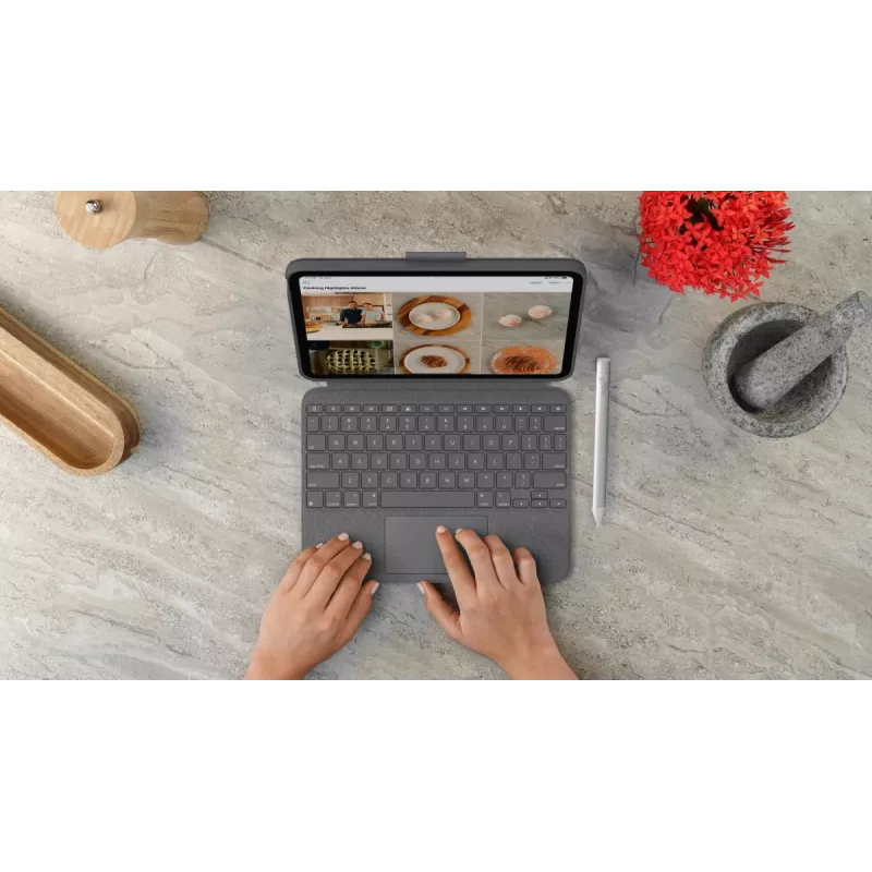 LOGITECH Combo Touch iPad (10. paaudze) - Oxford Grey - Šveices QWERTZ