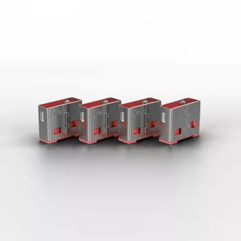 Lindy USB Port Blocker (bez atslēgas) - 10 iepakojums, Rozā