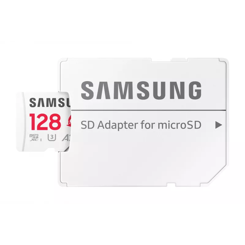 Samsung MB-MD128S microSDXC atmiņas karte, 128 GB, UHS-I, Class 10, U3, lasīšana līdz 180 MB/s, rakstīšana 130 MB/s