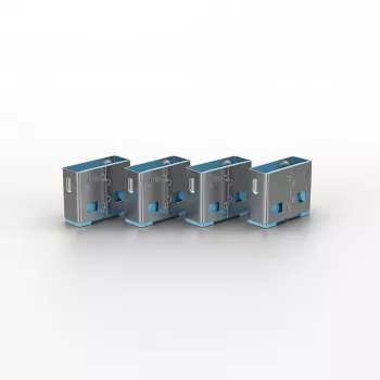 Lindy USB Port Blocker – 4 gab. komplekts, zils