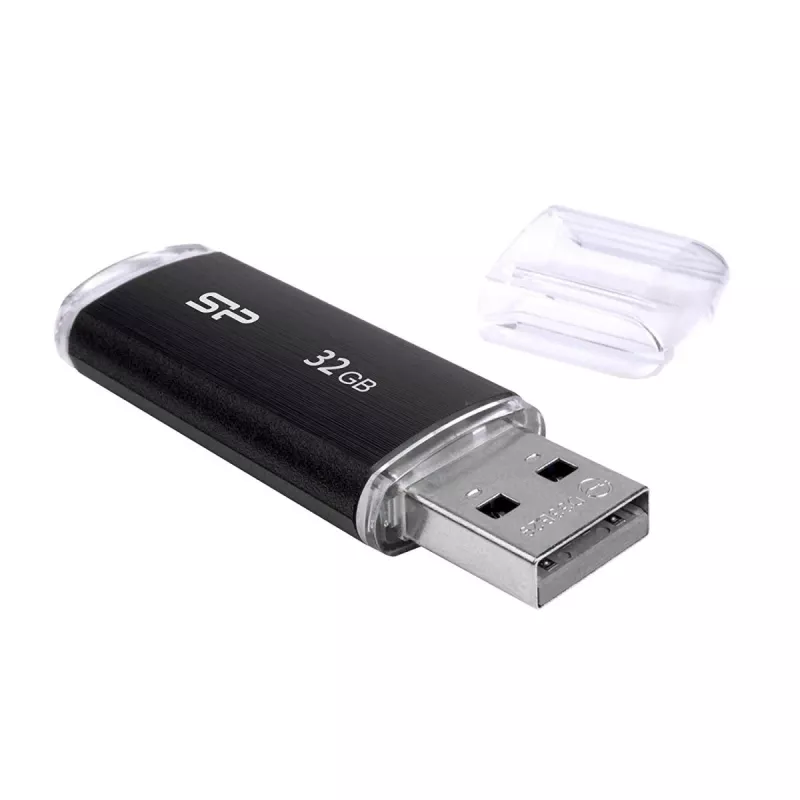 SILICON POWER Ultima U02 - 32GB USB zibatmiņa - USB 2.0 - Melna