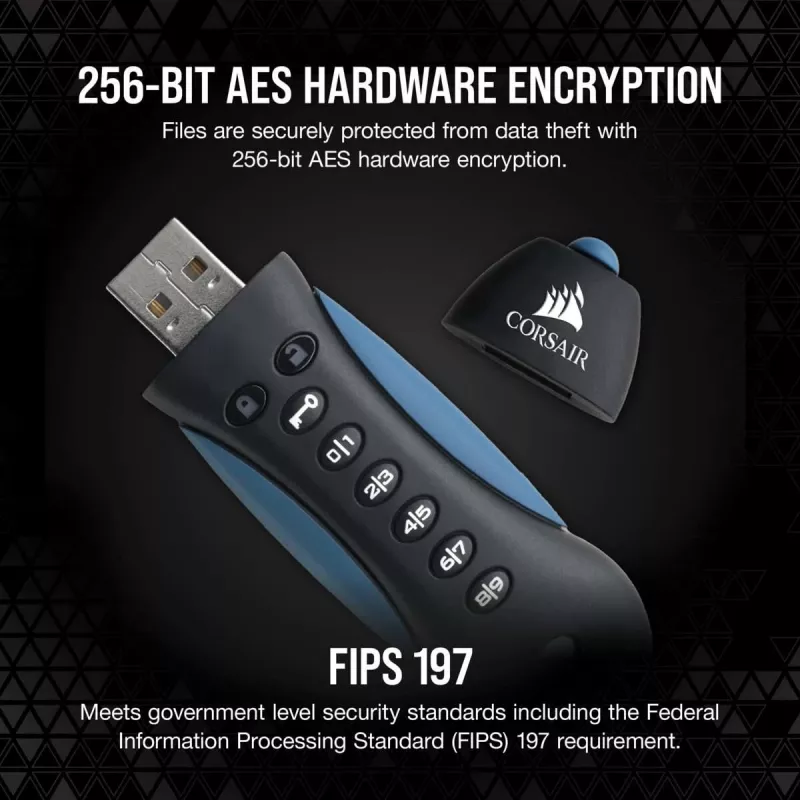 CORSAIR Flash Padlock 3 Secure 256GB USB zibatmiņa USB 3.0
