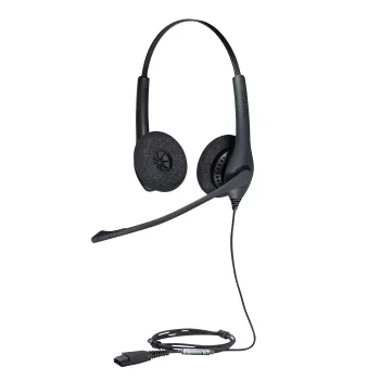 Jabra BIZ 1500 Duo QD EMEA, vadu austiņas, birojam/zvanu centram, 20–4500 Hz, 74 g, melnas