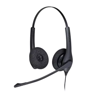 Jabra BIZ 1500 Duo QD EMEA, vadu austiņas, birojam/zvanu centram, 20–4500 Hz, 74 g, melnas