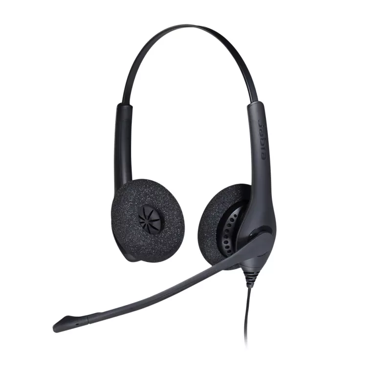 Jabra BIZ 1500 Duo QD EMEA, vadu austiņas, birojam/zvanu centram, 20–4500 Hz, 74 g, melnas