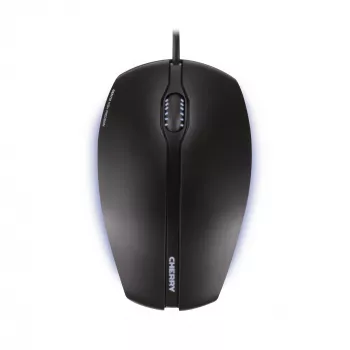 CHERRY GENTIX vadu apgaismota pele, melna, USB, ambidekstrāla, optiska, USB Type-A, 1000 DPI, melna
