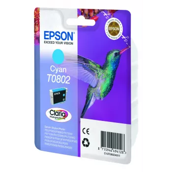 Epson Hummingbird vienas pakas ciāna T0802 Claria fotogrāfiskā tinte