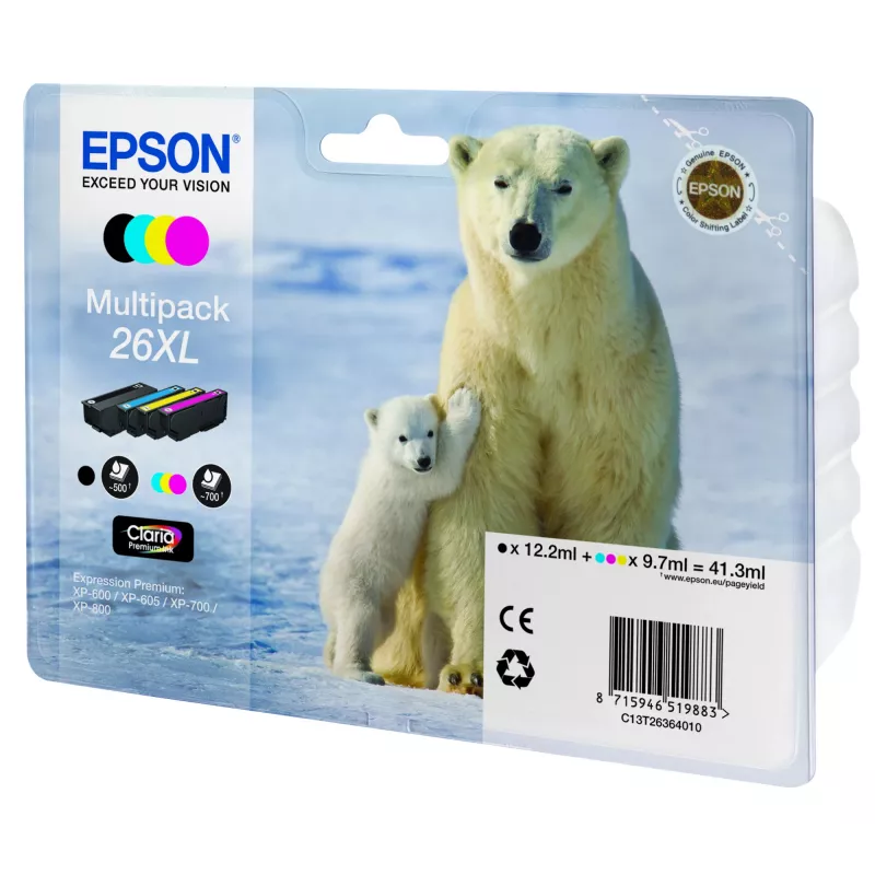 Epson Polar Bear Multipack 4 krāsas 26XL Claria Premium Tinte