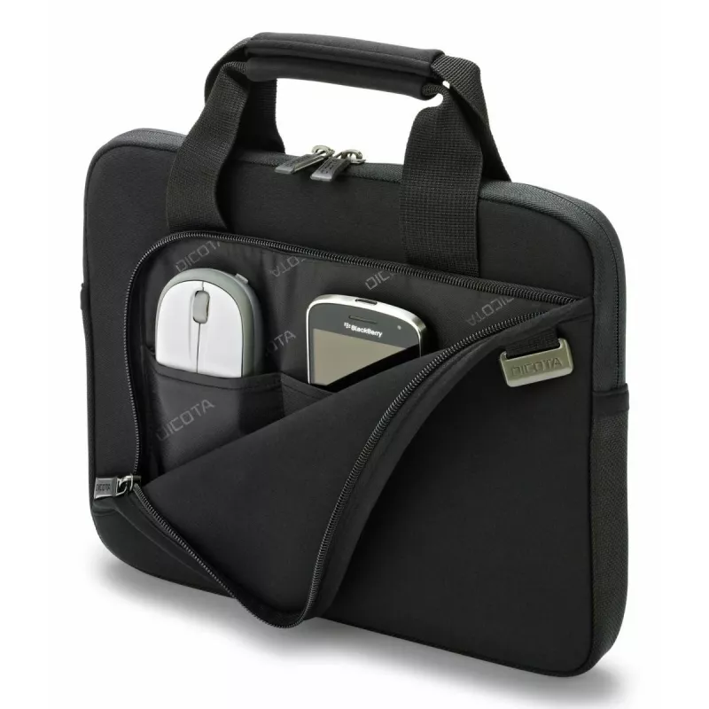 DICOTA Smart Skin - 12-12,5 collu piezīmjdatora maciņš - Melns / Neoprēns ar 100% pārstrādātu virsmas audumu