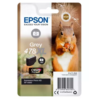 Epson 478XL Claria Photo HD Grey tintas kasetne, augstas ietilpības (XL), pelēka, 11.2 ml, 1 gab., 200 lpp.