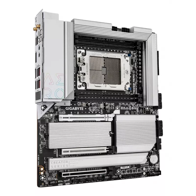 Mātesplate GIGABYTE TRX50 AERO D — AMD Ryzen Threadripper 9000, DDR5 7800MHz, PCIe 5.0, Wi-Fi 7, 10GbE