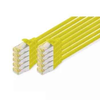 DIGITUS Patch kabelis - CAT6a - S/FTP - Aizsargāts - 1m - dzeltens - 10pk