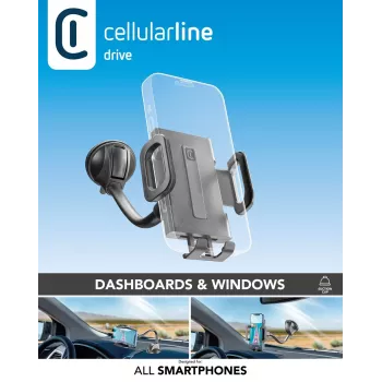 Cellularline Hug Flexi - Universāls viedtālruņa turētājs automašīnai ar piesūcekni