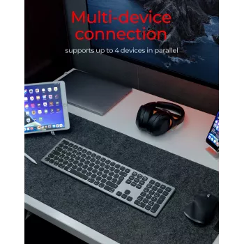 KeySonic KSK-8023BTRF (DE) tastatūra Universāls Bluetooth QWERTZ Vācu Antracīts, Melns