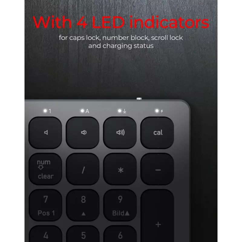 KeySonic KSK-8023BTRF (DE) tastatūra Universāls Bluetooth QWERTZ Vācu Antracīts, Melns