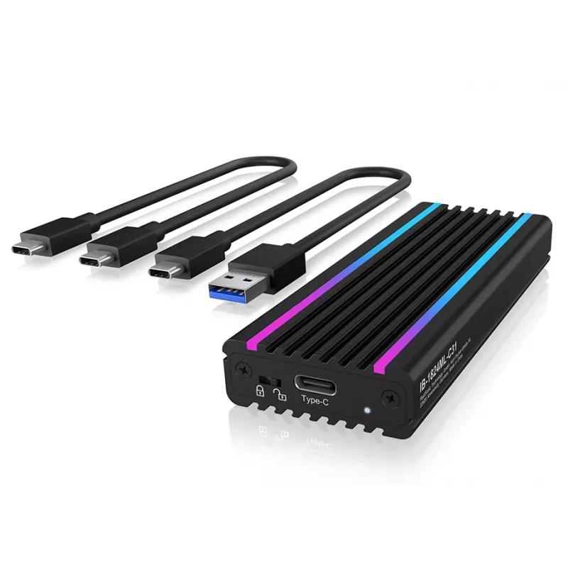 ICY BOX IB-1824ML-C31 SSD korpuss M.2 melns