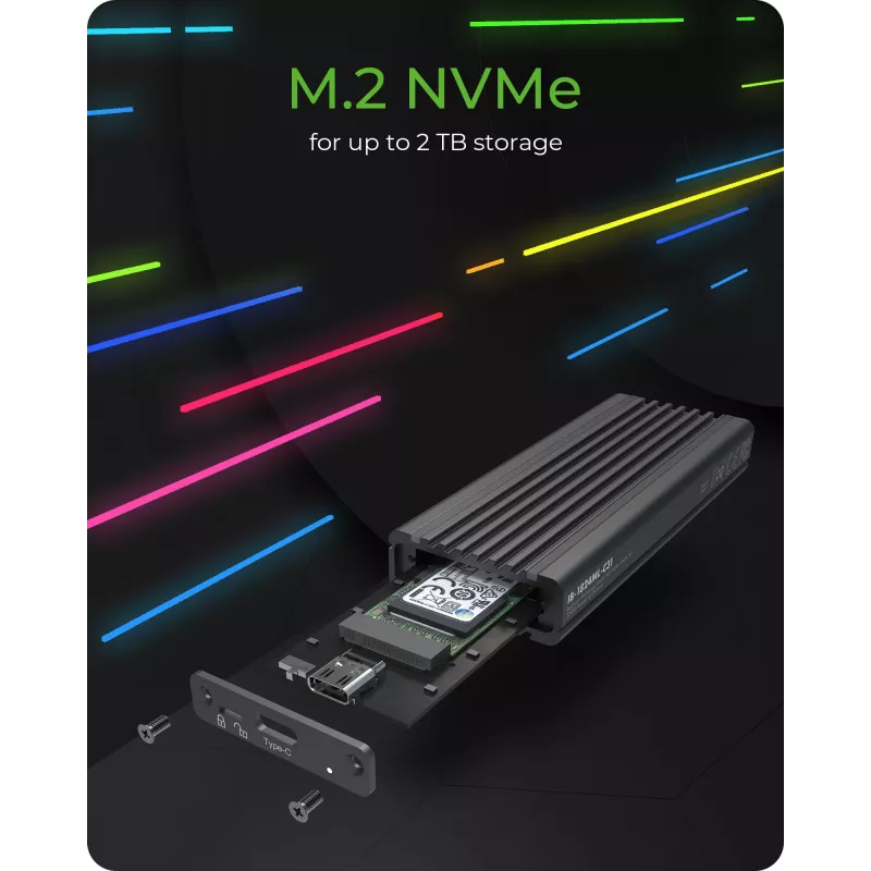 ICY BOX IB-1824ML-C31 SSD korpuss M.2 melns