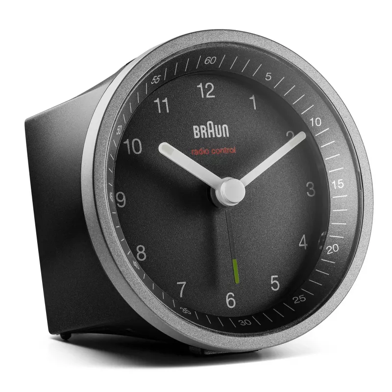 Braun BC07 kvarca modinātājpulkstenis, melns