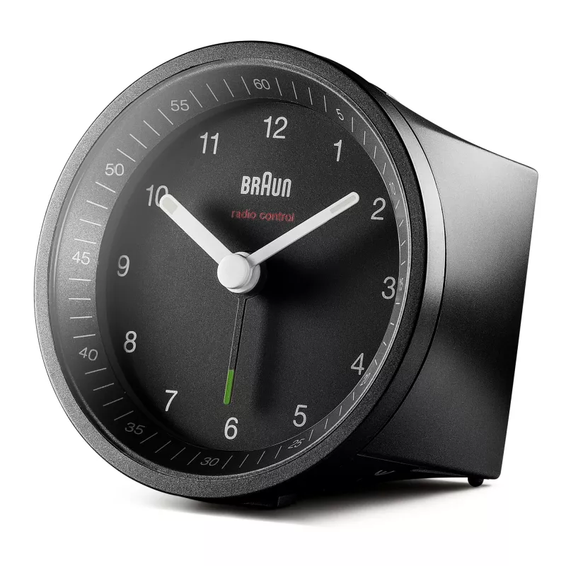 Braun BC07 kvarca modinātājpulkstenis, melns