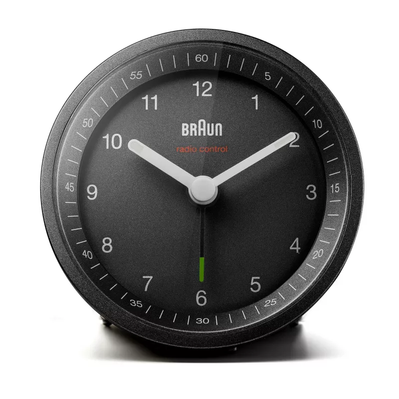 Braun BC07 kvarca modinātājpulkstenis, melns