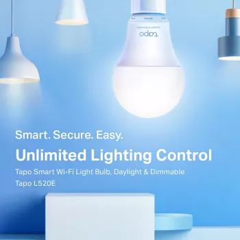 TP-Link Tapo L520E viedā LED spuldze, E27, balta gaisma, regulējams spilgtums, Wi-Fi