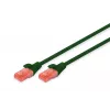 DIGITUS Patch kabelis - CAT6 - U/UTP - Snagless - Cu - 0,25m - Zaļš