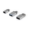 Equip USB-C OTG adapteru komplekts, 3 gab., USB C, USB C, USB A, USB A, Micro-USB, USB C, Sudraba