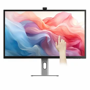 ALOGIC Clarity Max Touch 32C4KPDWT skārienjutīgs monitors, 32 collu, 3840x2160 4K UHD, 65 W Power Delivery, 8MP tīmekļa kamera, USB centrmezgls, melns/sudraba